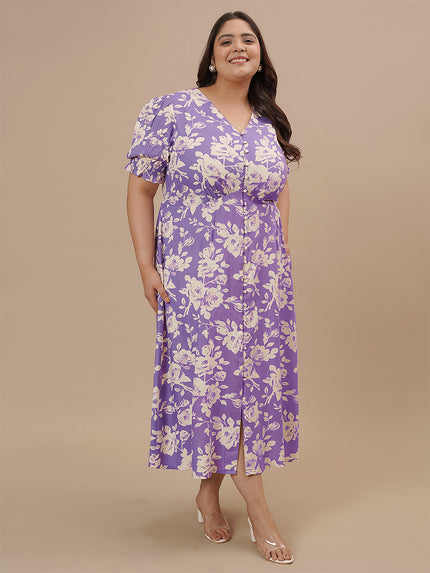 Plus Size Puff Sleeve Dress