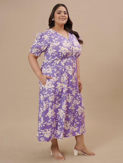Plus Size Puff Sleeve Dress
