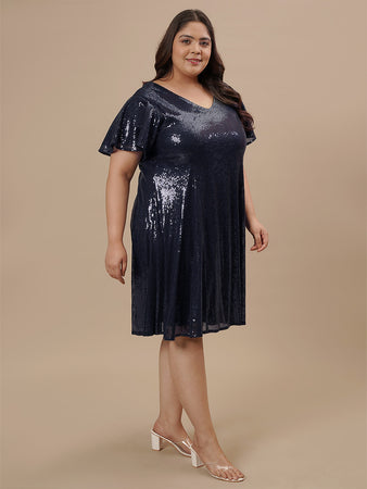 shein plus size party dresses Women's Solid Short Sleeve High Waist Wrap Dress Blue Large Plus: Buy Online at Best Price in UAE shein plus size dresses dress