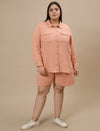 Plus Size Shirt With Shorts Co-Ord Set