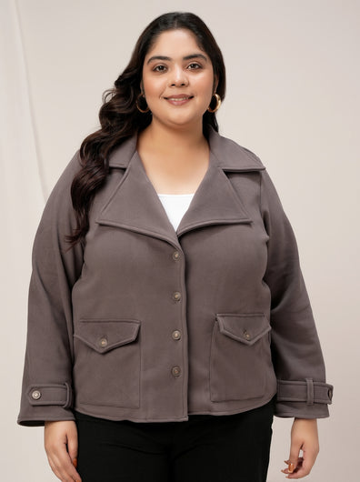 Plus Size Womens Winter Jackets-Grey