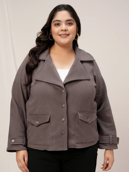 Plus Size Womens Winter Jackets-Grey