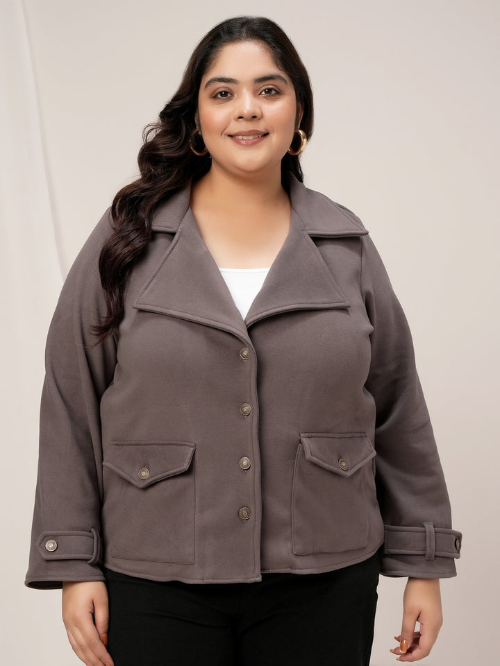 Plus Size Womens Winter Jackets-Grey