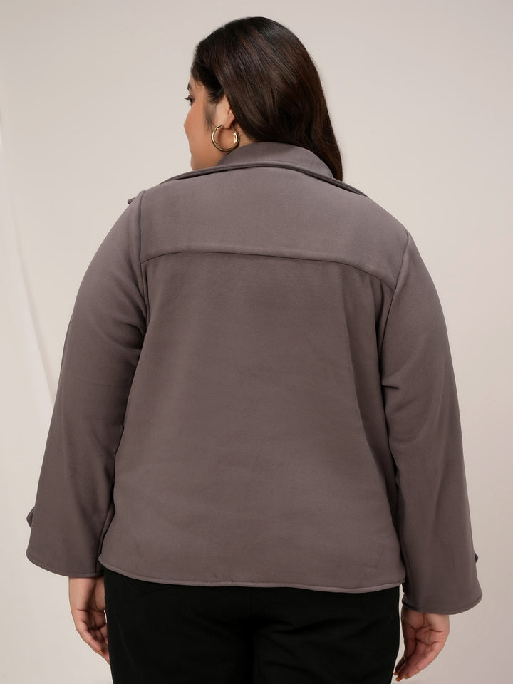 Plus Size Womens Winter Jackets-Grey