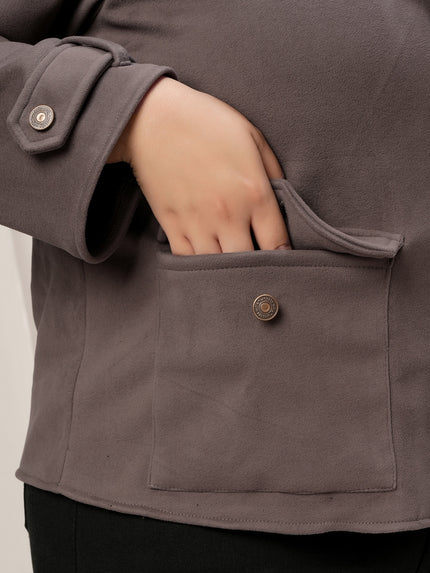 Plus Size Womens Winter Jackets-Grey