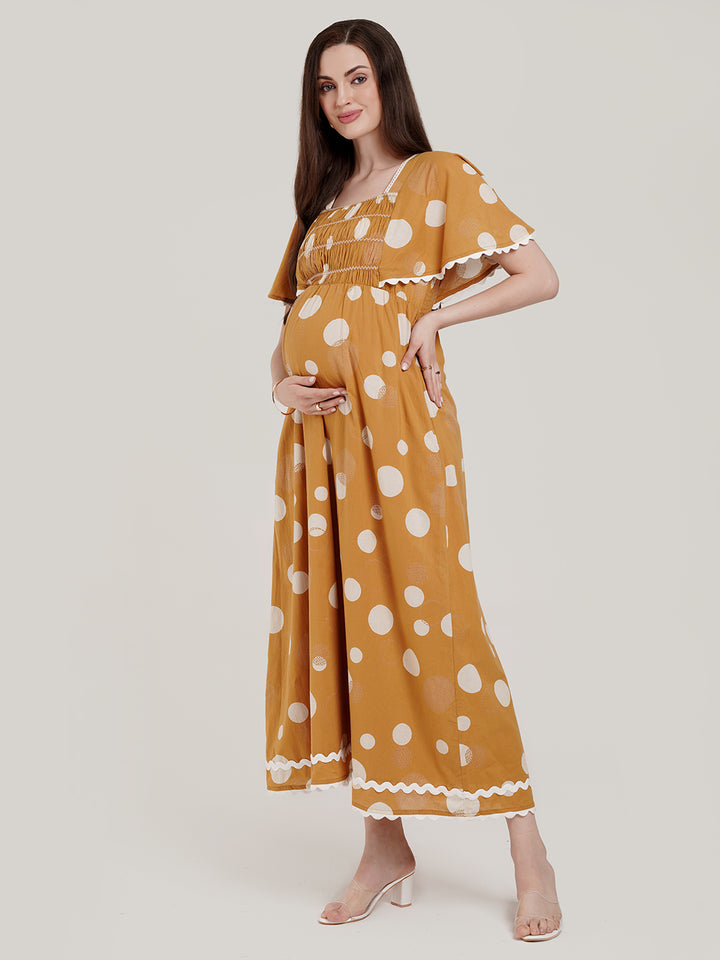 Polka Dots Maternity Cotton Dress