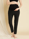 Maternity Cotton Formal Dress Pants- Black