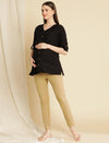 Maternity Cotton Formal Dress Pants- Beige
