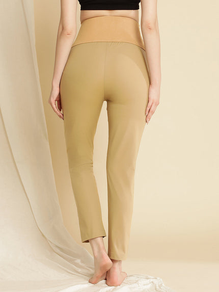 Maternity Cotton Formal Dress Pants- Beige