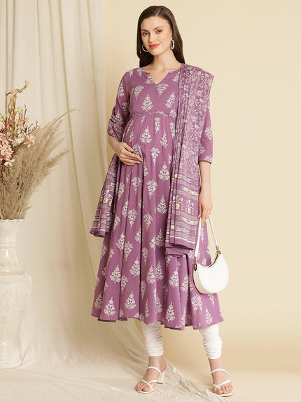 Maternity High-rise Churidar Leggings- White