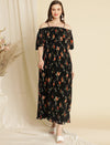 Pregnancy Floral Pleated Dress