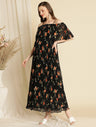 Pregnancy Floral Pleated Dress