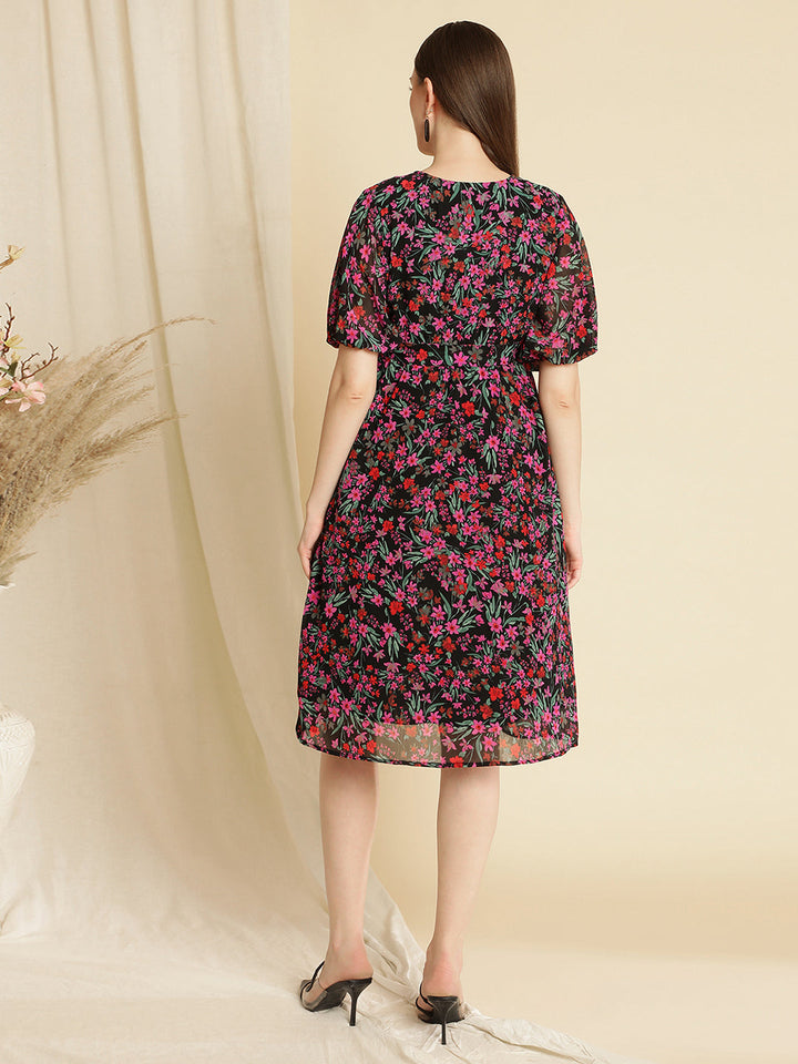 Pregnancy Floral Purple Dress