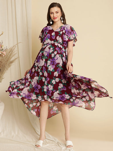 Pregnancy Handkerchief Hem Dress