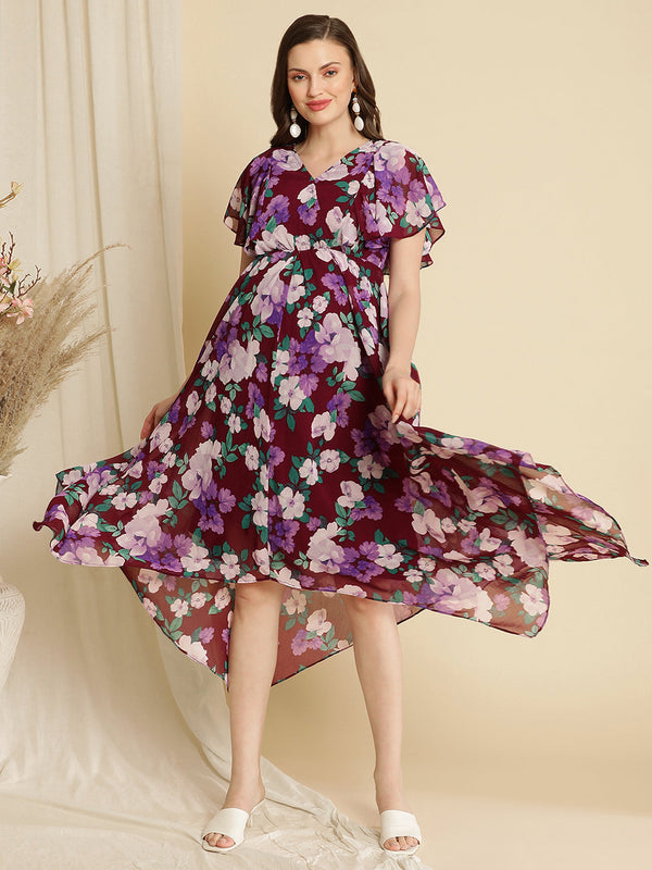 Pregnancy Handkerchief Hem Dress
