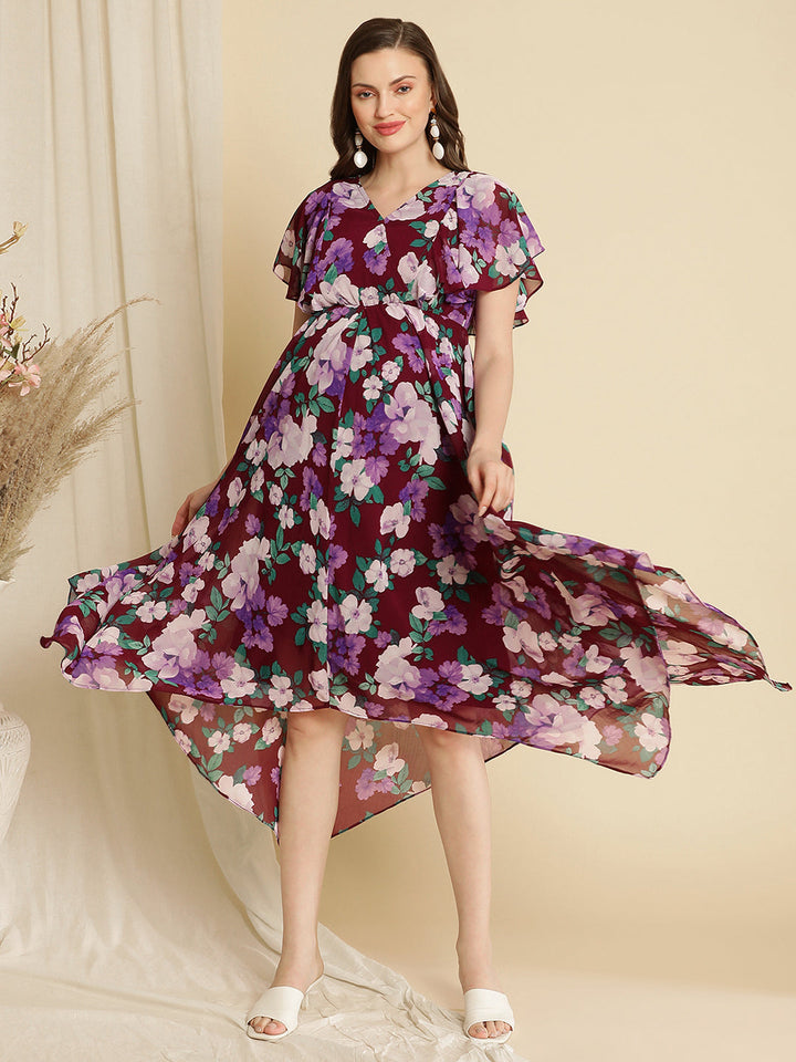 Pregnancy Handkerchief Hem Dress