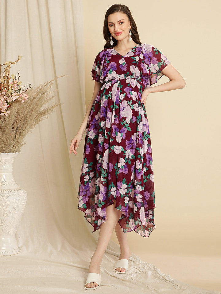 Pregnancy Handkerchief Hem Dress