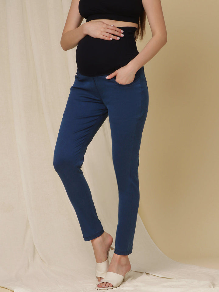 Slim-fit Maternity Denim Pants- Blue