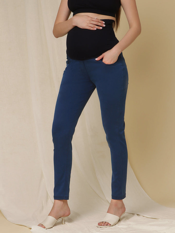 Slim-fit Maternity Denim Pants- Blue