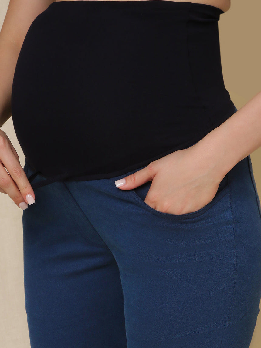Slim-fit Maternity Denim Pants- Blue