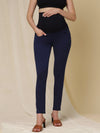 Slim-fit Maternity Denim Pants- Navy Blue