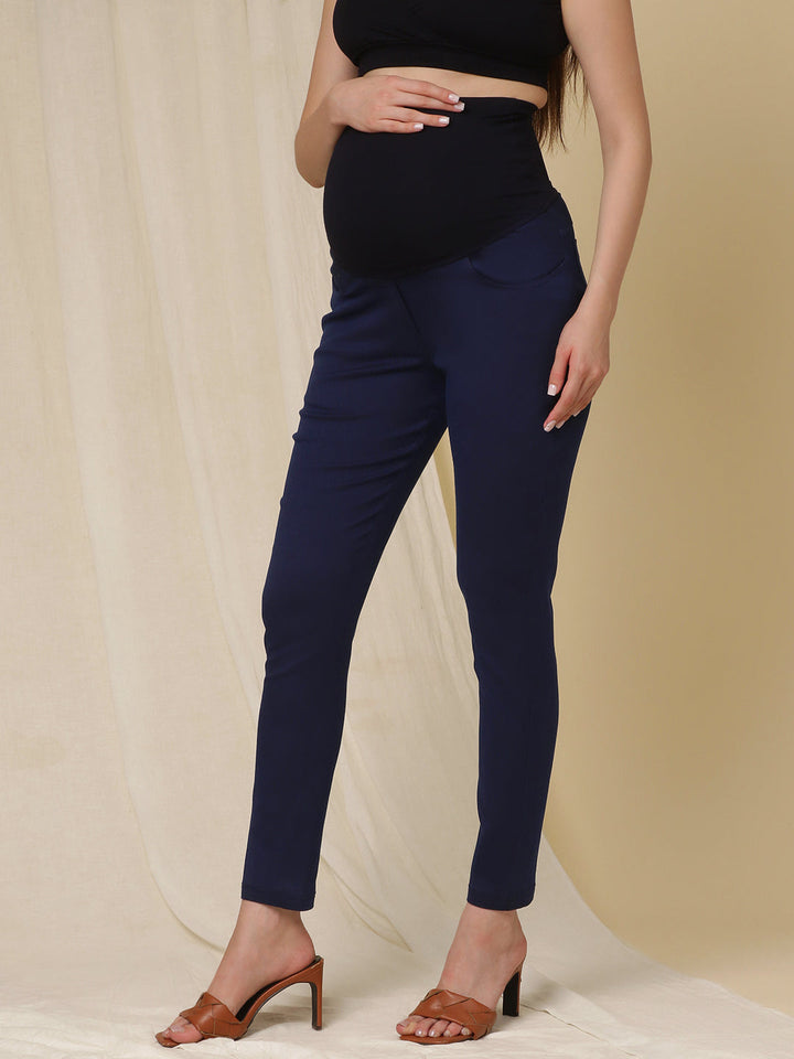Slim-fit Maternity Denim Pants- Navy Blue