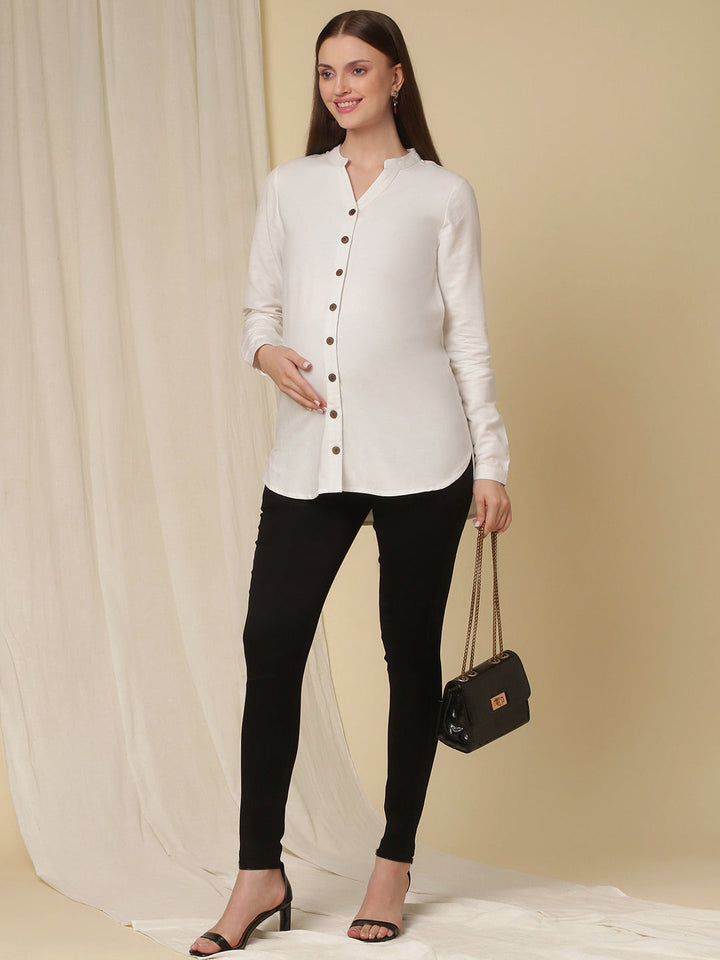 Skinny-fit Maternity Denim Pants- Black