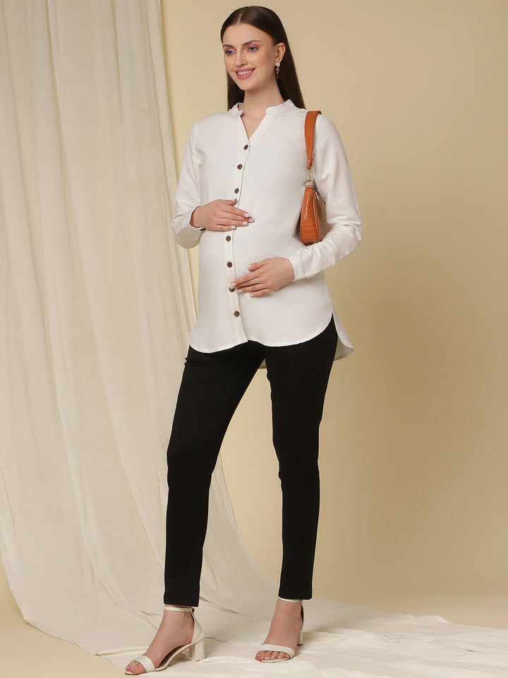 Slim-fit Maternity Denim Pants- Black