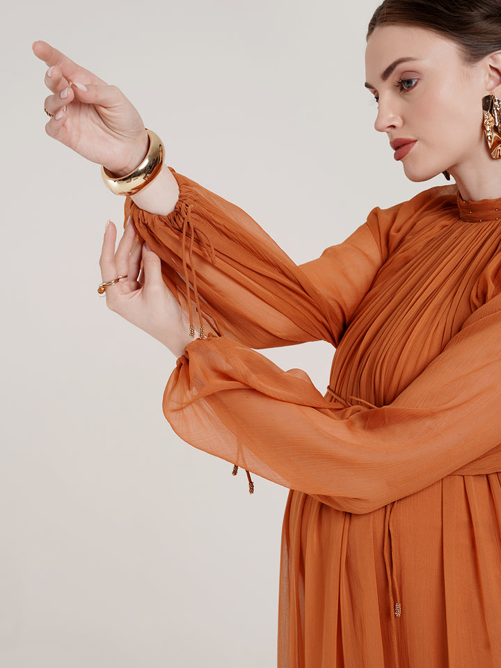 Puff Sleeve Maternity Formal Gown