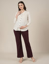 Purple Maternity Pintuck Bootcut Pants