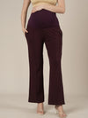 Purple Maternity Pintuck Bootcut Pants
