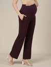 Purple Maternity Pintuck Bootcut Pants