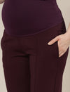 Purple Maternity Pintuck Bootcut Pants