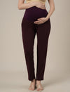 Maternity Pintuck Tapered Fit Pants-Purple