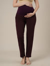 Maternity Pintuck Tapered Fit Pants-Purple