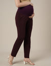 Maternity Pintuck Tapered Fit Pants-Purple