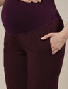 Maternity Pintuck Tapered Fit Pants-Purple