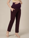Purple Maternity Stretchy Straight Pants