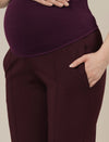 Purple Maternity Stretchy Straight Pants