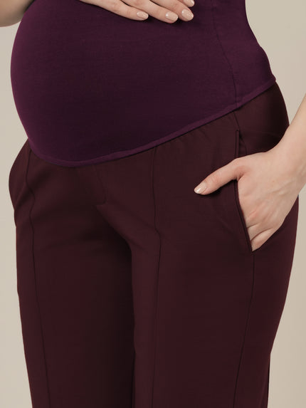 Purple Maternity Stretchy Straight Pants