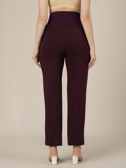Purple Maternity Stretchy Straight Pants