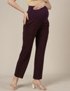 Purple Maternity Stretchy Wide Leg Pants
