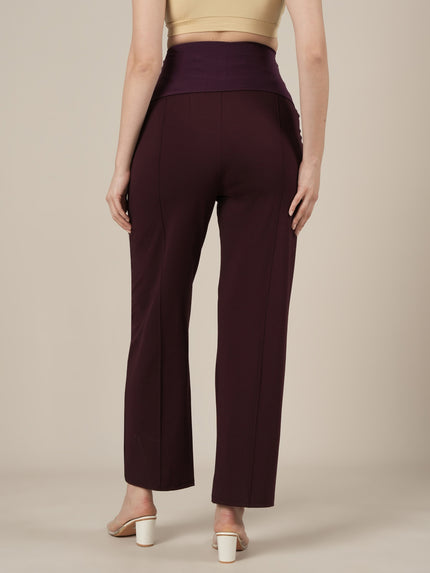Purple Maternity Stretchy Wide Leg Pants
