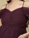 Romantic Tulle Maternity Maxi Dress- Purple