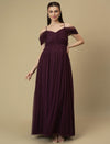 Romantic Tulle Maternity Maxi Dress- Purple