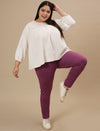 Purple Plus Size Leggings With Pockets
