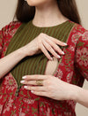 2pc. Red Maternity Anarkali Suit