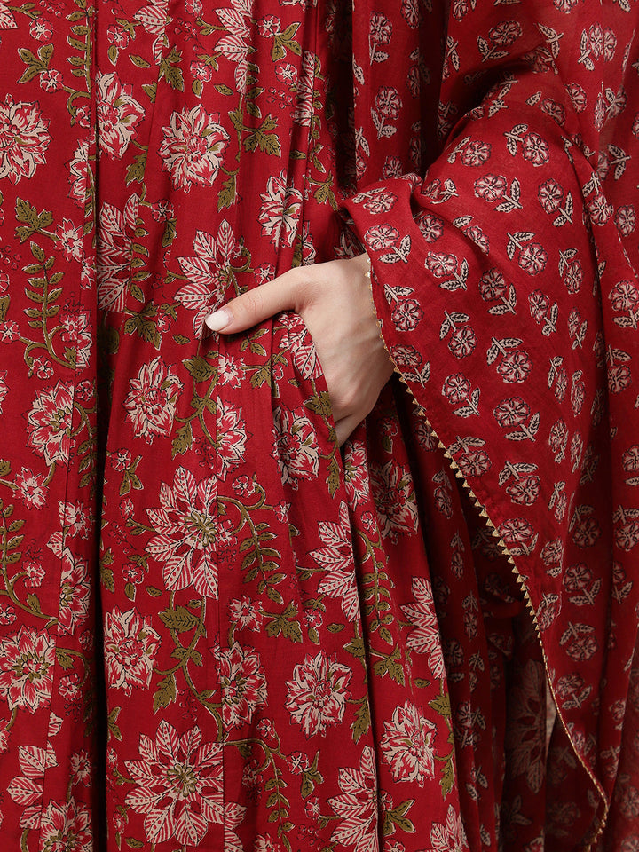 2pc. Red Maternity Anarkali Suit