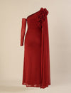 Red Baby Shower Maternity Shoot Bodycon Gown with Detchable Sleeve
