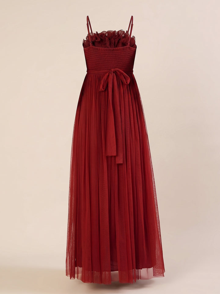 Red Maternity Baby Shower Photoshoot Gown with Detachable Sleeves